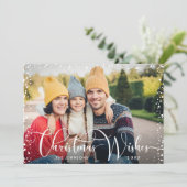 Happy Holidays写真クリスマスグリーティング シーズンカード (スタンド正面)