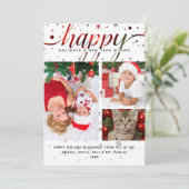 HAPPY Holidays写真 |カラーマッチングタイポグラフィ シーズンカード (スタンド正面)