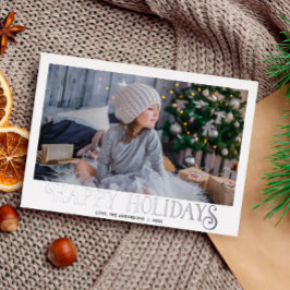 Happy Holidays書モダン道1枚 箔シーズンカード