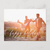 Happy Holidays書道クリスマスフォト シーズンポストカード (正面)
