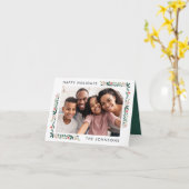 Happy Holidays植物株モダンの写真 カード (黄色い花)