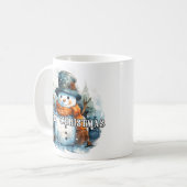 Happy Holidays | かわいい小さな雪だるま コーヒーマグカップ (正面左)