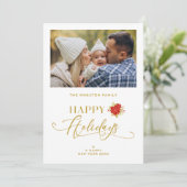 Happy Holidays エレガント Christmasの写真 シーズンカード (スタンド正面)