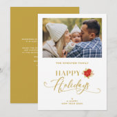 Happy Holidays エレガント Christmasの写真 シーズンカード (正面/裏面)