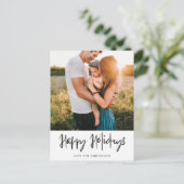 Happy Holidays カジュアル Handの書写真はがき シーズンポストカード (スタンド正面)