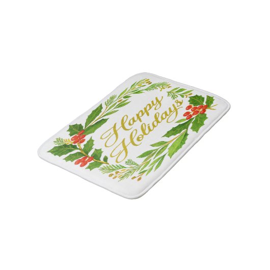 'Happy Holidays'  バスマット (アングル)