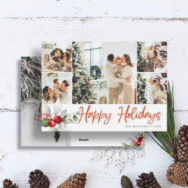 Happy Holidays ベリー ブラッシュスクリプト 7枚 写真 シーズンカード