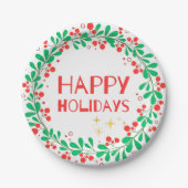 Happy Holidays ペーパープレート (正面)