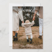 Happy Holidays モダン Christmasエレガント Photo シーズンカード (正面)