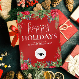 Happy Holidays モダン Christmas Business Logo シーズンカード