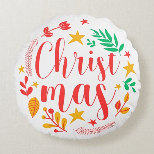 Happy Holidays ラウンドクッション (正面)