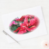 Happy Holidays 楕円形シール (封筒)