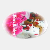 Happy Holidays 楕円形シール (正面)