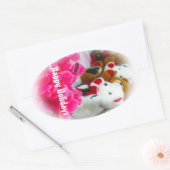 Happy Holidays 楕円形シール (封筒)