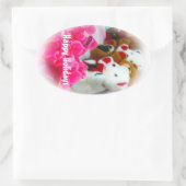 Happy Holidays 楕円形シール (バッグ)