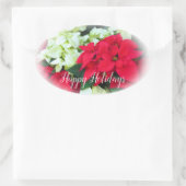 Happy Holidays 楕円形シール (バッグ)