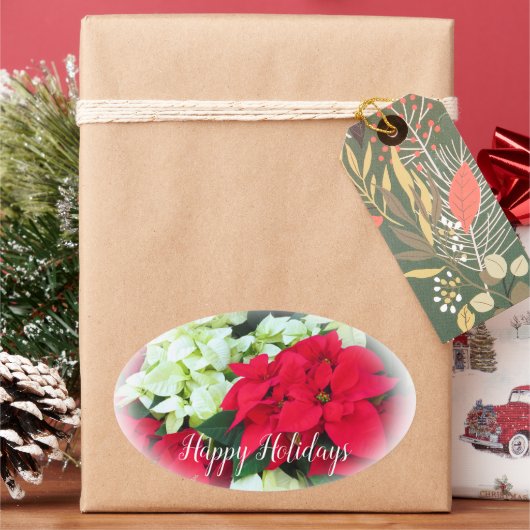 Happy Holidays 楕円形シール (クリスマス)