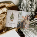 Happy Holidays 素朴 Christmasの写真 シーズンカード<br><div class="desc">幸素朴せな休日フォトクリスマスカード。あなたの写真を追加し、のパーソナライズによって文字を編クリック集するだけ。私たちの店で一致するアイテムCavaパーティーデザイン。</div>