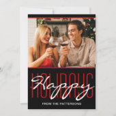 Happy Holidays 素朴 Christmasパーソナライズされた Photo シーズンカード (正面)