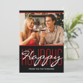 Happy Holidays 素朴 Christmasパーソナライズされた Photo シーズンカード (スタンド正面)