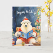 Happy Holidays 読 Bear's a comfy Chair カード (黄色い花)