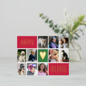 Happy Holidays 10 Custom Photo Postcard 箔シーズンポストカード (立ち正面)