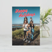 Happy Holidays 1-Photo Personalized Joyful シーズンカード (スタンド正面)