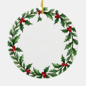 Happy Holidays 2024 | Christmas Wreath Ornament セラミックオーナメント (裏面)