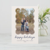 Happy Holidays 5 Photo Card We've Moved Text シーズンカード (スタンド正面)