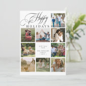 Happy Holidays 9 photo collage modern Christmas シーズンカード (スタンド正面)
