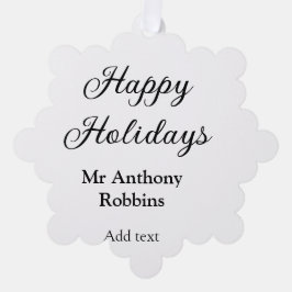 Happy holidays add name date year simple minimChri オーナメントカード