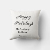 Happy holidays add name date year simple minimChri クッション (裏面)