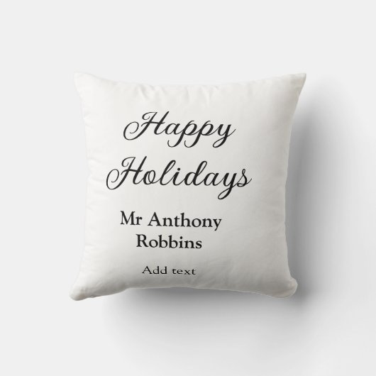 Happy holidays add name date year simple minimChri クッション (裏面)