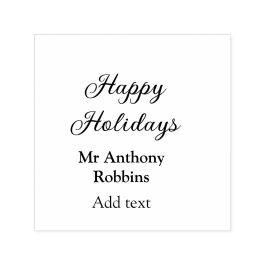 Happy holidays add name date year simple minimChri セルフインキングスタンプ (デザイン)