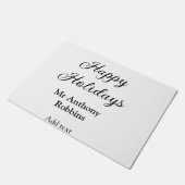 Happy holidays add name date year simple minimChri ドアマット (アングル)