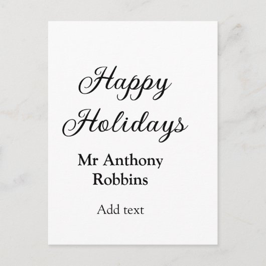 Happy holidays add name date year simple minimChri ポストカード (正面)