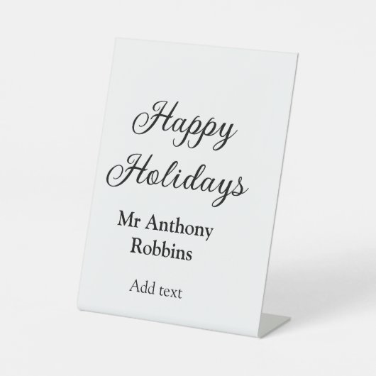 Happy holidays add name date year simple minimChri 台座サイン (正面)