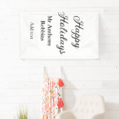 Happy holidays add name date year simple minimChri 横断幕 (インサイチュ)