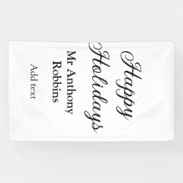 Happy holidays add name date year simple minimChri 横断幕