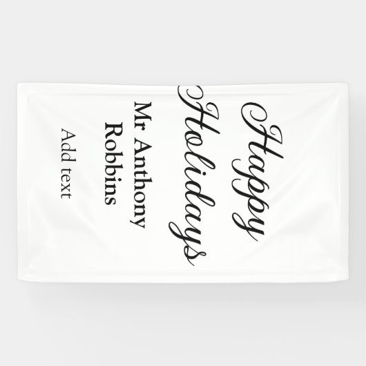 Happy holidays add name date year simple minimChri 横断幕 (横)