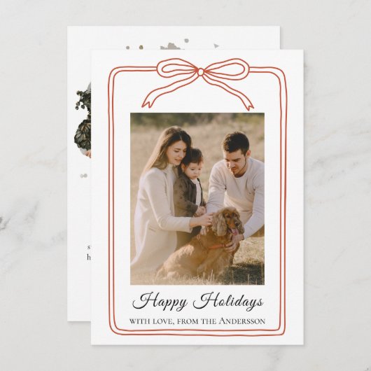 Happy Holidays Arch 2 Photo シーズンカード (正面/裏面)