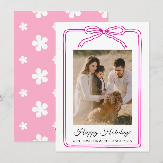 Happy Holidays Arch Photo シーズンカード (正面/裏面)