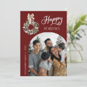 Happy Holidays Arch Photo Christmas Card シーズンカード (スタンド正面)