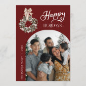 Happy Holidays Arch Photo Christmas Card シーズンカード (正面)