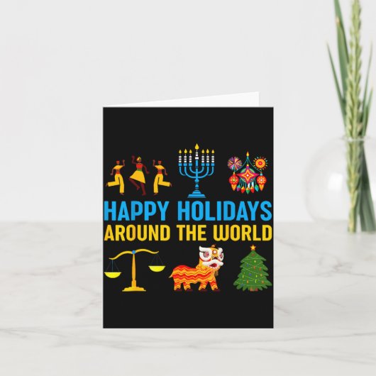 Happy Holidays Around The World Multicultural Matc カード (正面)