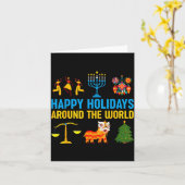 Happy Holidays Around The World Multicultural Matc カード (黄色い花)