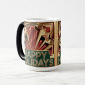 Happy Holidays Art Deco Gold Morphing Mug モーフィングマグカップ (正面左)