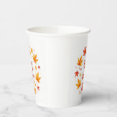 Happy Holidays Autumn Leaves Paper Cups 紙コップ (左)