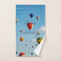 Happy Holidays Balloons Towel