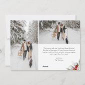 Happy Holidays Berry Brush Script 7 Photo シーズンカード (裏面)